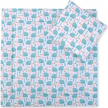 Povlečení POVLEČENÍ DO KOČÁRKU S NÁPLNÍ, PŘEŠÍVKOU A POLŠTÁŘ - MÁTOVĚ BARVOVÍ JEŽCI