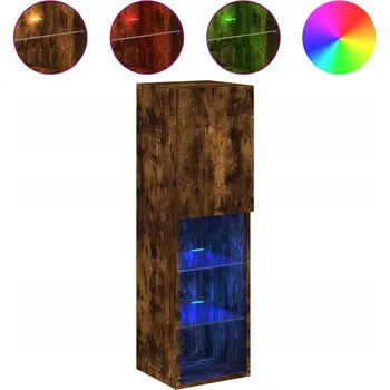 Televizní stolek TV stolek s RGB LED osvětlením, kouřový dub, 30,5 x 30 x 102 cm