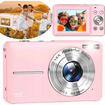 Digitální fotoaparát DIGITÁLNÍ FOTOAPARÁT HD S 16X ZOOMEM A FUNKCÍ KAMERY PRO DĚTI - RŮŽOVÝ