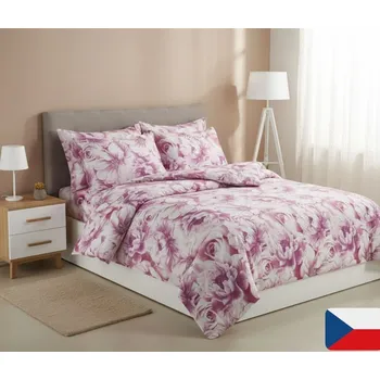 Povlečení Leona bílé 140 x 220, 70 x 90 cm knoflíky