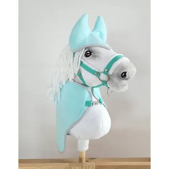 Hobby horsing Deka a chrániče uší, sada pro Hobby Horse koně velikosti A4, světle mátová