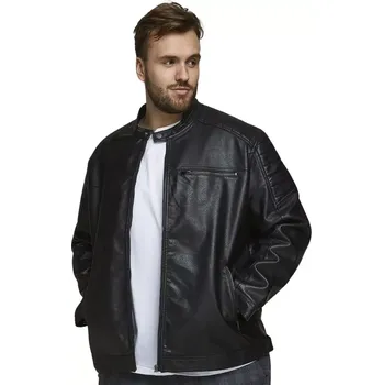Pánská velká módní bunda Jack & Jones 12172908 černá (6XL)