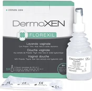 DermoXEN Florexil Irigátor pro intimní hygienu, vaginální roztok, 5 x 100 ml