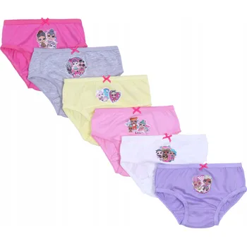 6x Dívčí kalhotky typu figi LOL Surprise, velikost 104 cm