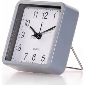 Budík BUDÍK DO LOŽNICE TICHÝ MECHANISMUS QUARTZ ŠEDÝ