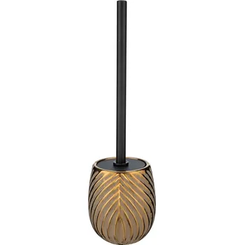 WC štětka WC ŠTĚTKA S NÁDOBOU KERAMICKÁ ZLATÁ DEKORATIVNÍ SOUPRAVA DO KOUPELNY