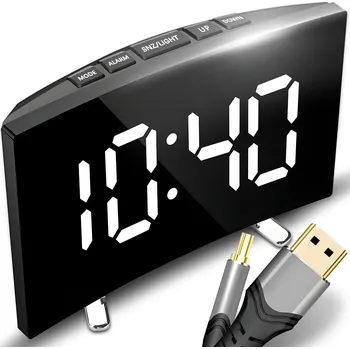 Hodiny Digitální elektronické hodiny budík LED teploměr zrcadlo alarm noční režim