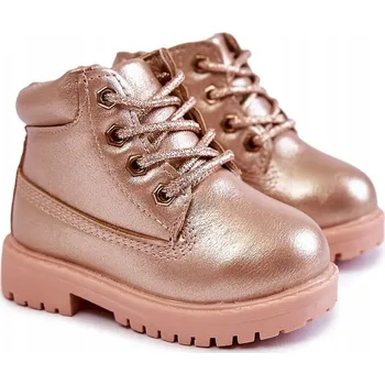 Dívčí holínky DĚTSKÉ PRO MLÁDEŽ TREKOVÉ BOTY KOTNÍKOVÉ BOTY ZLATÁ RŮŽOVÁ 30