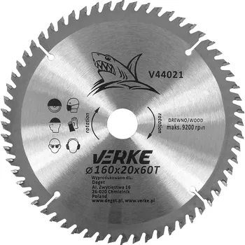 Pilový kotouč Vidiový kotouč 160mm*20mm*60T, Verke V44021