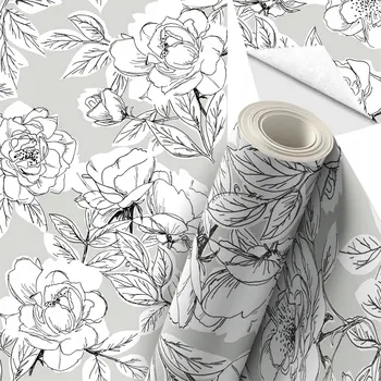 Tapeta Tapeta samolepicí na zeď v roli s lepidlem, dýha 10 m x 45 cm, KVĚTINY