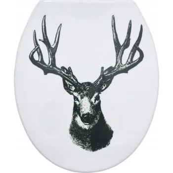 WC sedátko Bisk deer bílé, černé duroplast