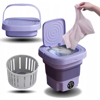 Pračka Mini automatická skládací cestovní pračka 8L fialová
