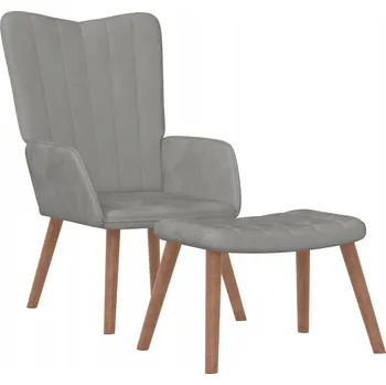 Křeslo Světle šedé relaxační křeslo s podnožkou 61,5 x 69 x 95,5 cm