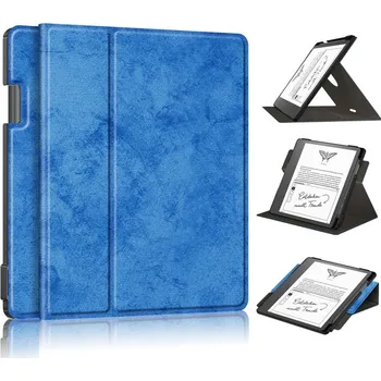 Pouzdro na tablet VSECHNONAMOBIL 114723 LEATHER Zaklápěcí pouzdro pro Amazon Kindle Scribe 2024 / Kindle Scribe 2022 modré