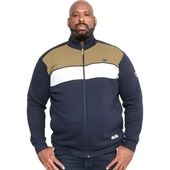 Pánská mikina Pánská velká pruhovaná mikina se stojáčkem Duke D555 Willowbrook tmavě modrá (6XL)