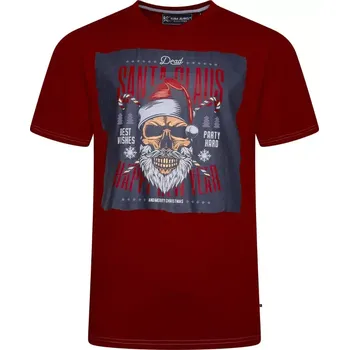 Pánské tričko Velké pánské vánoční tričko s potiskem Kam X034 červené (3XL)