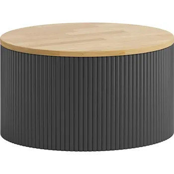 Jídelní stůl Drážkovaný kulatý stůl černý