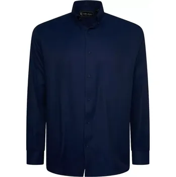Oblečení a móda Velká pánská jednobarevná košile s dlouhým rukávem Kam 6357 tmavě modrá (7XL)