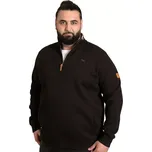 Velká pánská mikina se stojáčkem na krátký zip Duke D555 Russel 1 černá (7XL)