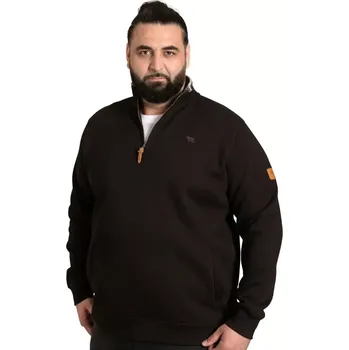 Pánská mikina Velká pánská mikina se stojáčkem na krátký zip Duke D555 Russel 1 černá (7XL)