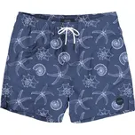 Velké pánské plavecké šortky plážové šortky mořský vzor Double MTS-8011 tmavě modré (9XL)