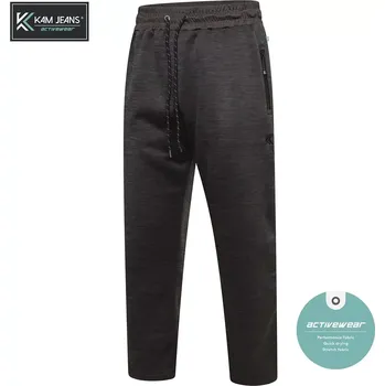 Oblečení a móda Velké pánské strečové sportovní kalhoty s kapsami na zip Kam AP006 tmavě šedé (2XL)