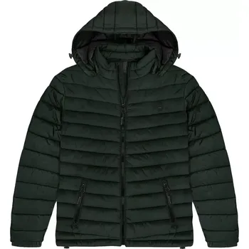 Velká pánská prošívaná bunda s kapucí Double Urban Outfitters MJK-2045 tmavě zelená (7XL)