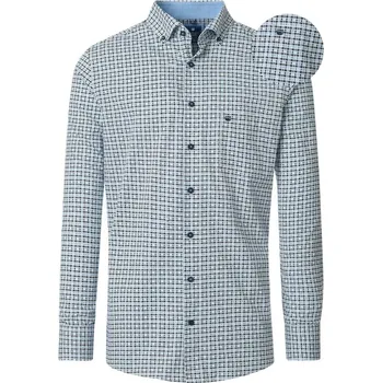 Pánská košile Velká pánská košile s jemným vzorem s dlouhým rukávem Redmond 252010111-100 modrá (6XL)