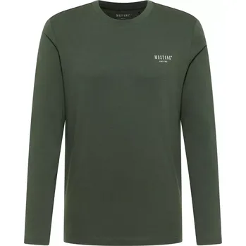 Pánské tričko Velké pánské tričko s dlouhým rukávem a nápisem longsleeve Mustang 1017142-6476 zelená (5XL)