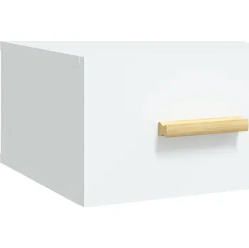 Noční stolek Bílá závěsná noční stolek 35 x 35 x 20 cm, materiál: dřevotříska