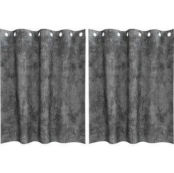Prostěradlo Šedé sametové závěsy 140 x 140 cm, sada 2 ks