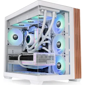 PC skříň THERMALTAKE Case View 380 WS ARGB, Průhledná bočnice, bílá CA-1Z2-00M6WN-WS