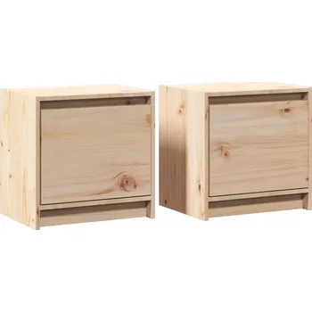Noční stolek Dřevěné borové noční stolky 40 x 30,5 x 40 cm, 2 ks