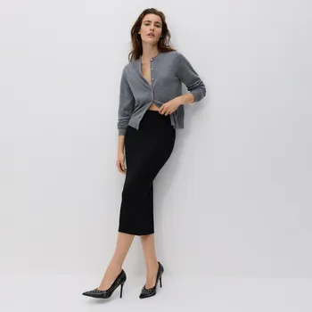 Dámská sukně Reserved - Midi sukně s viskózou - černý - 987GA-99X - 987GA-99X-XL