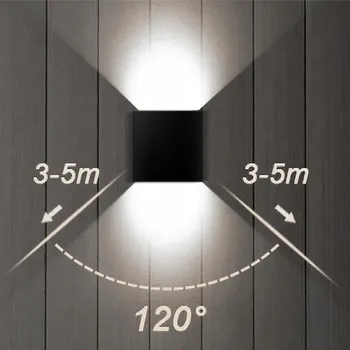 Nástěnné svítidlo 2x 6W Černá LED nástěnná lampa Obývací pokoj Chodba Nástěnné svítidlo NAHORU A DOLŮ, Bílá Studená