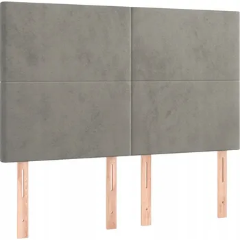 Čelo postele sametové světle šedé 144 x 5 x 118/128 cm