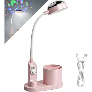 Lampička Stolní lampa pro děti, stmívatelná, s držákem na Propiska a projekcí