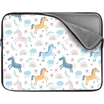 pouzdro na notebook Sablio Obal na notebook Duhoví jednorožci - 13"