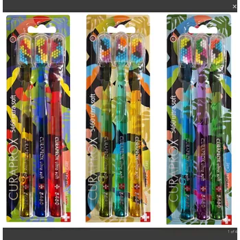 Zubní kartáček Curaprox CS 5460 Summer Picnic Ultra Soft mix barev 3 ks