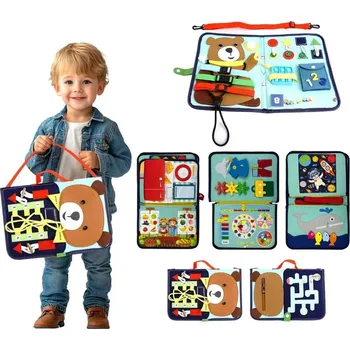 Výuková hračka 2Kids Toys Senzorická busy kniha Medvídek