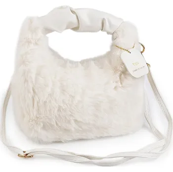 Kabelka Kožešinová kabelka 24x21 cm, střední, 1 bílá