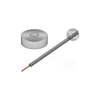 elektrický kabel Vodič lanko Cu 0,25mm2 šedá PVC 100V 10m Třída 5
