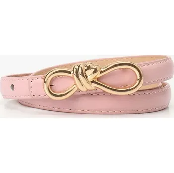 Opasek Dámský tenký pásek na šaty s mašlí DUVAL Růžový