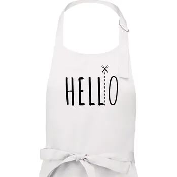 Kuchyňská zástěra Hello - Pánská zástěra na vaření - Univerzální velikost ( Bílá )