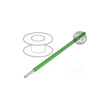 Lanko pro jízdní kolo Vodič HookUp Wire Teflon lanko Cu 22AWG zelená PTFE 250V