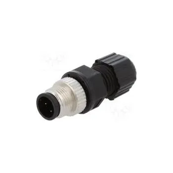 Elektrická zásuvka Zástrčka M12 PIN 4 vidlice kód D-Ethernet na kabel pájení