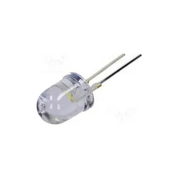 Dioda LED 10mm bílá studená 30° Čelo vypouklé Rozteč 5,16mm 6500K