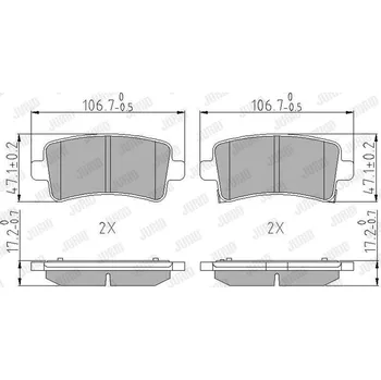 Brzdová destička Sada brzdových destiček, kotoučová brzda JURID 573313J
