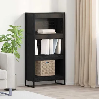 Příborník do zásuvky Knihovna Černý dub 80 x 30 x 155 cm kompozitní dřevo