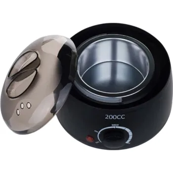 Sběratelství Ohřívač vosku 200 ml Teplotně regulovatelný ohřívač depilačního vosku s vyjímatelnou nádobkou víkem a držákem EU zástrčka ABS plast černý